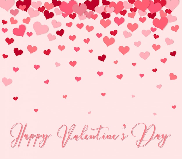 Valentine card template with many hearts