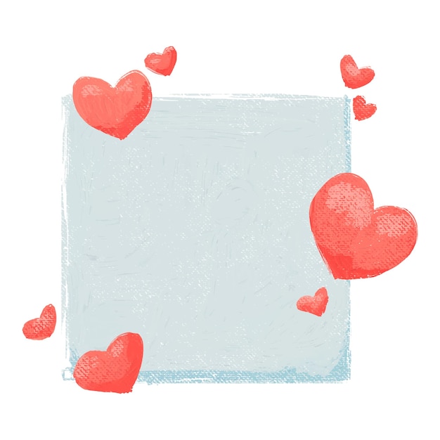 벡터 심장 을 가진 발렌타인 카드 중간 에 텍스트 를 넣을 수 있는 공간 을 가진 빨간 심장 을 가진 상자