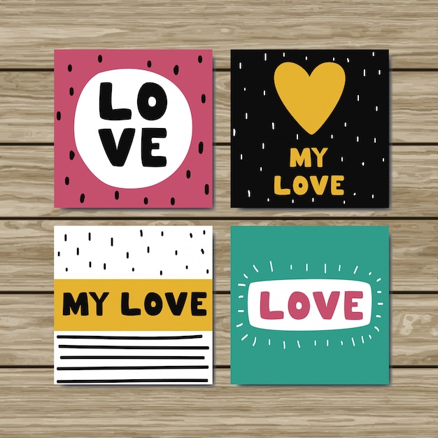 Vector valentine cards collection