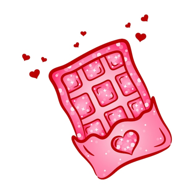 Valentine chocolate drawing sticker