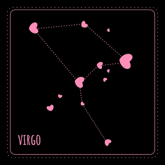 Valentine constellation card - zodiac sign Virgo