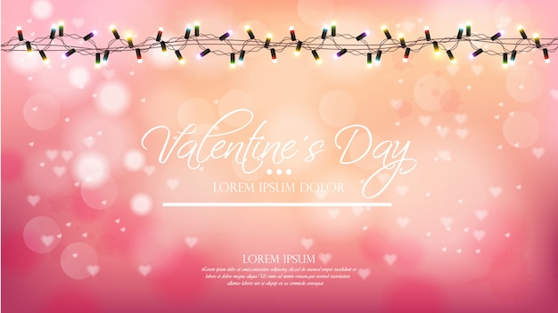 Valentine-dag roze achtergrond met lichten