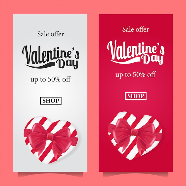 Valentine dag verkoop aanbieding sjabloon voor spandoek