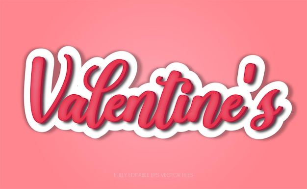 Vector valentine day 3d text effect