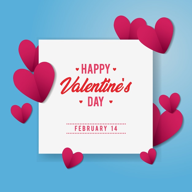 Valentine Day Abstract Cut Paper Background