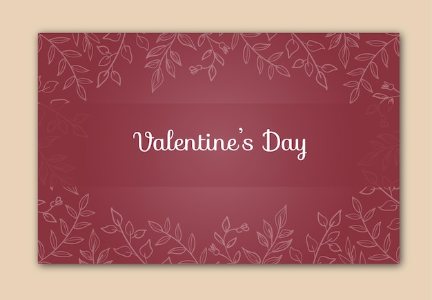 Valentine day background pink and floral line