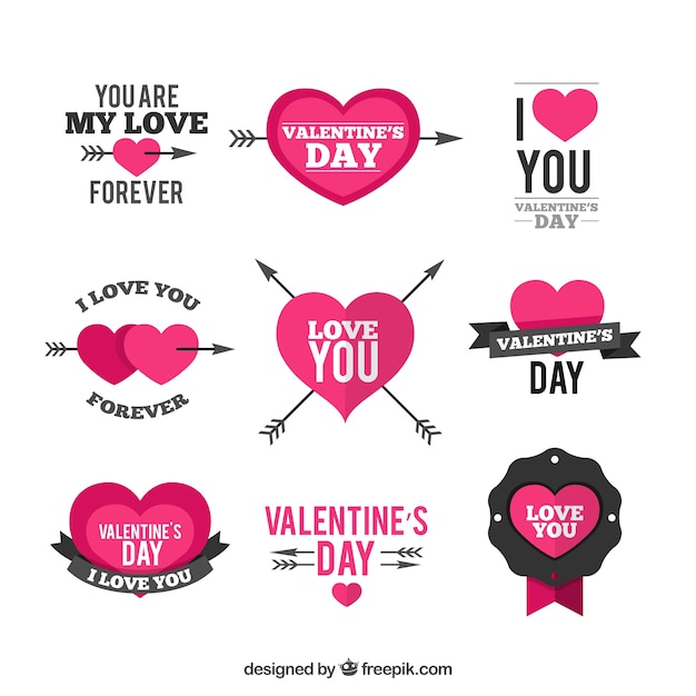 Valentine day decoration elements