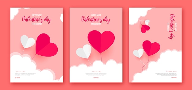 Valentine day flyer set design