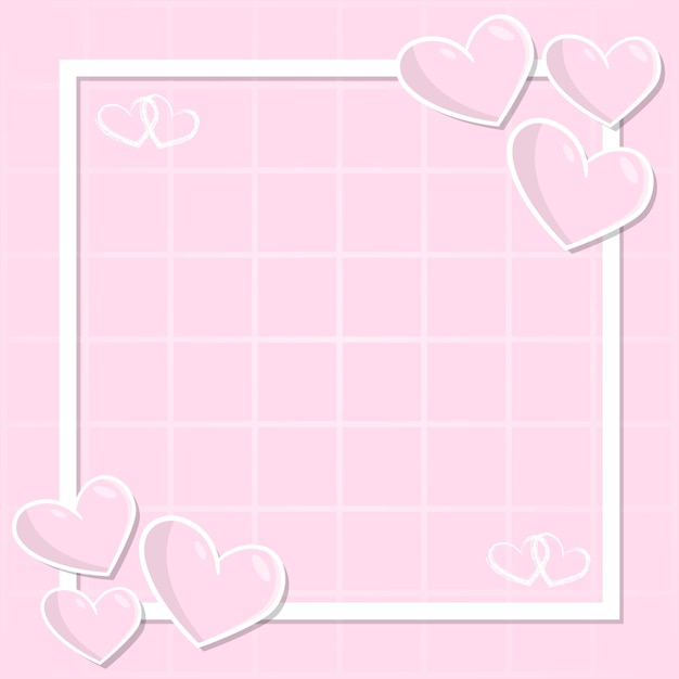 valentine day frame cute color love february hype style template blank text area background design