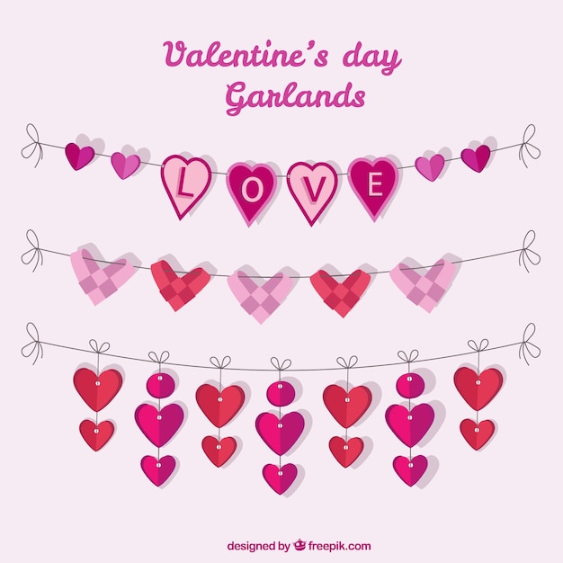 Valentine day garlands pack