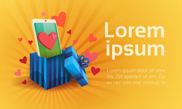 Valentine Day Gift Card Holiday Love Cell Smart Phone Sociale netwerkcommunicatie