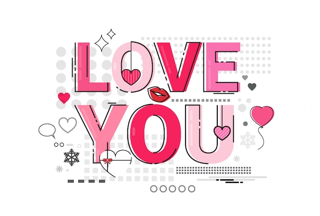 バレンタインデーギフトグリーティングカードHoliday Love Heart Shape Banner