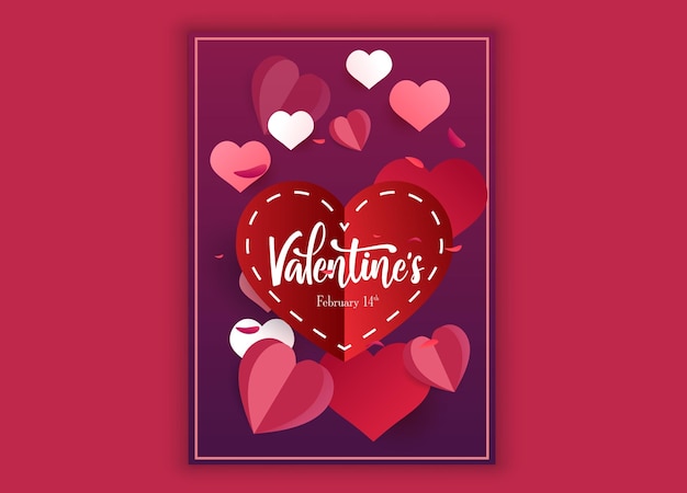 Vector valentine day love card poster illustration