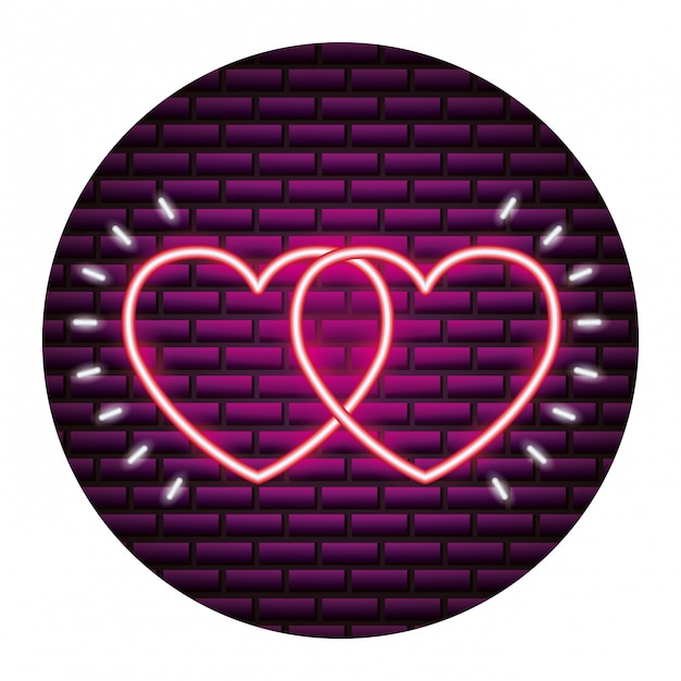 Vector valentine day neon