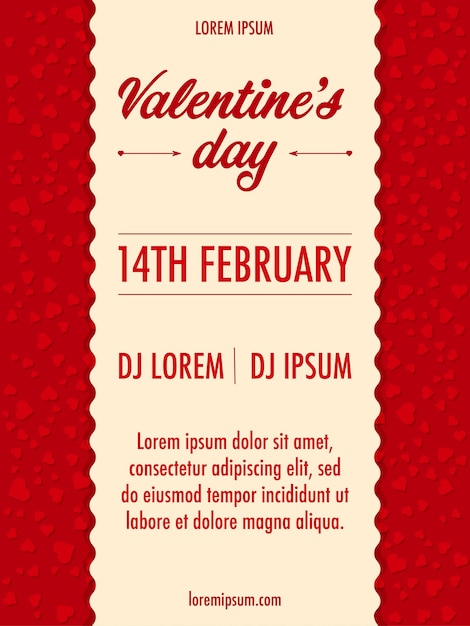 Vector valentine day party flyer