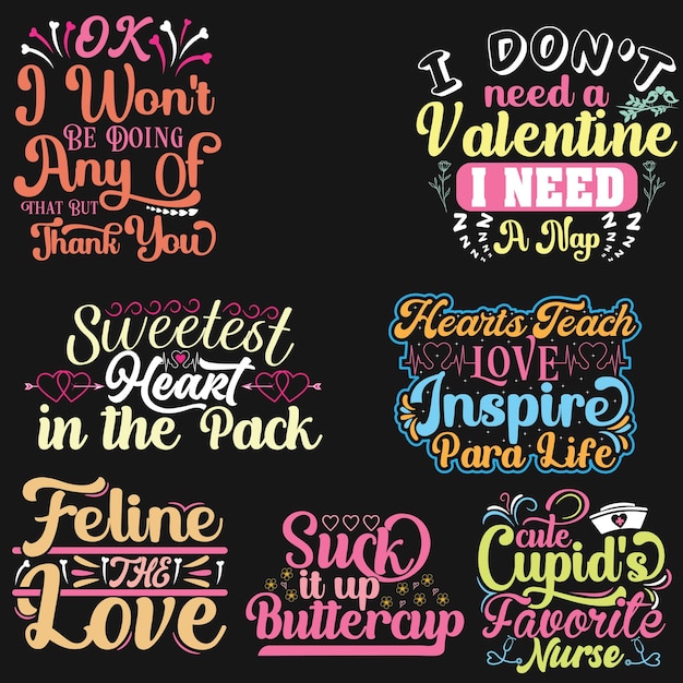 Tipografia relativa al giorno di san valentino grafica con lettere disegnate a mano per un design unico di t-shirt