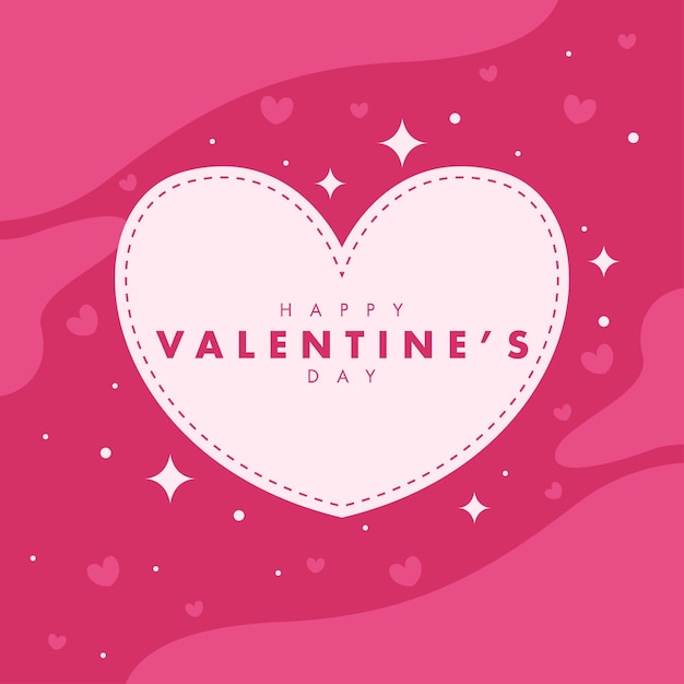 valentine day sale banner background in flat design