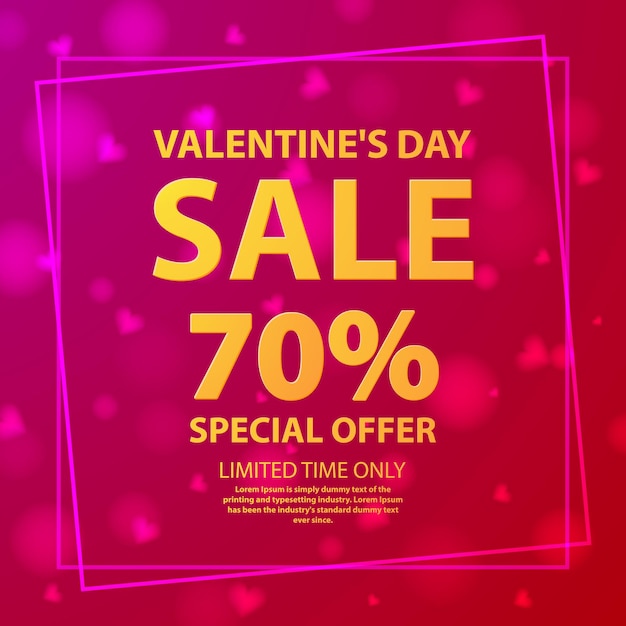 Valentine day sale offer 70 Shop market poster