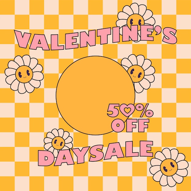 Valentine day sale poster, flyer or banner design