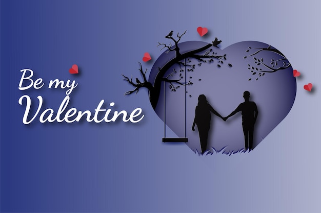 Valentine day silhouette