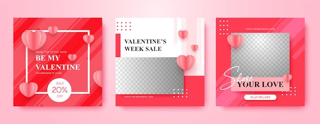 Valentine day social media posts or card