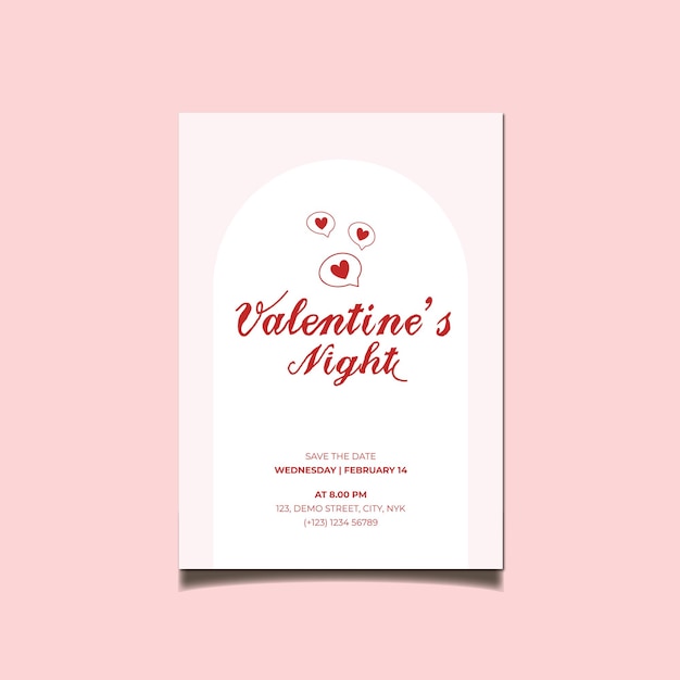 ベクトル バレンタインデーの特別な招待状のカードのテンプレート タイポグラフィーのベクトルイラスト