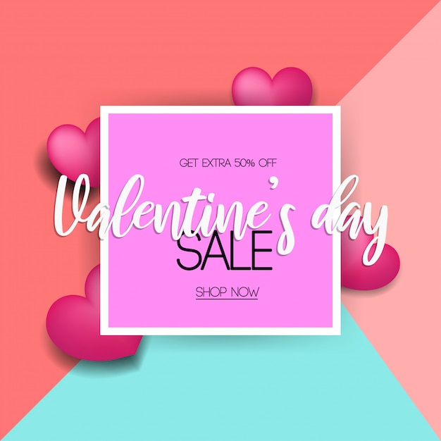 Valentine days sale background