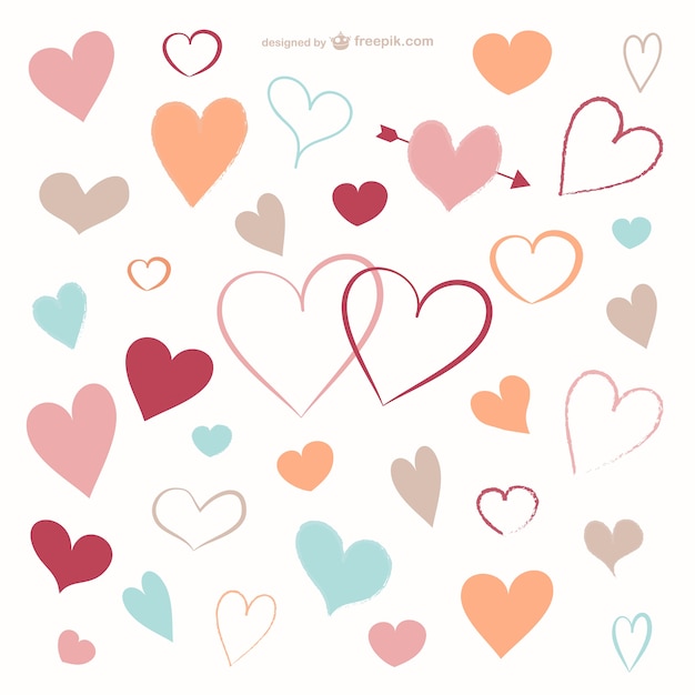 Vector valentine decorative hearts