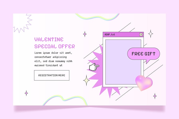 Vector valentine design web template