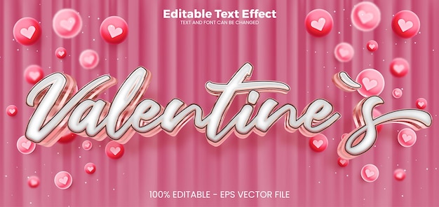 Valentine editable text effect in modern trend style