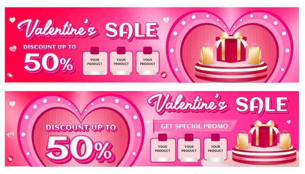 Vector valentine february big sale banner discount promotion background payday social media 10