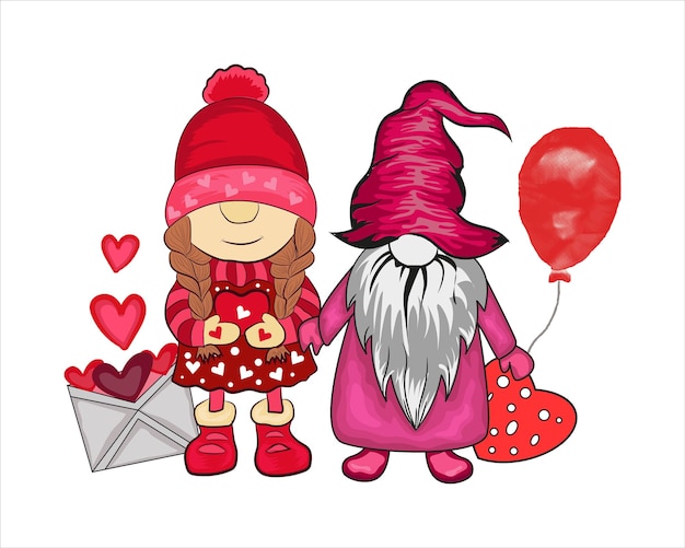 Vector valentine gnome tshirt design valentine sublimation design