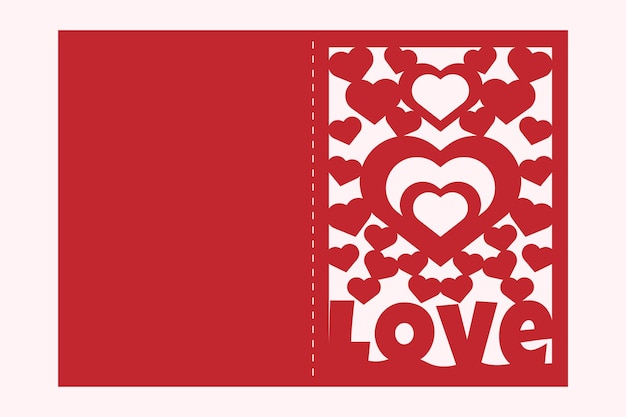 Vector valentine greeting card papercut