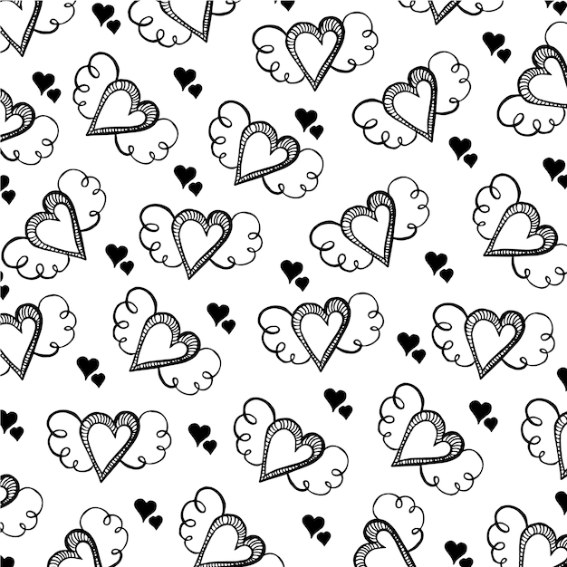 Valentine hand drawn background