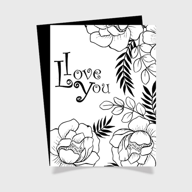 valentine hand drawn floral cards