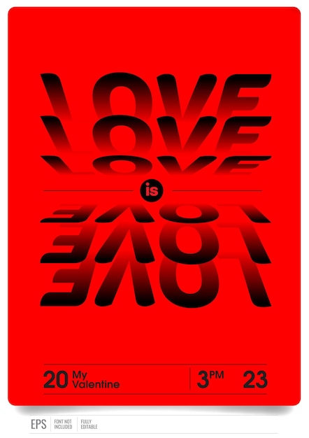 Valentine hand drawn love hearts poster concept