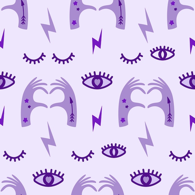 Valentine hands vector seamless pattern