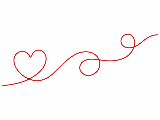Vector valentine heart line art illustration