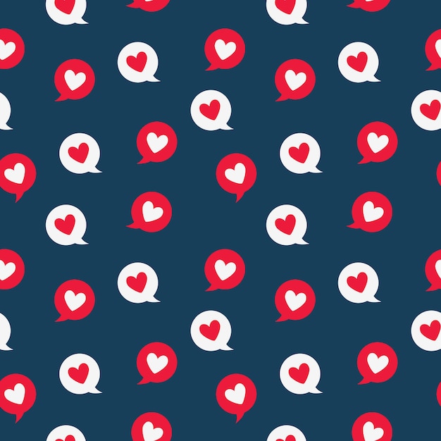 Valentine heart message seamless pattern