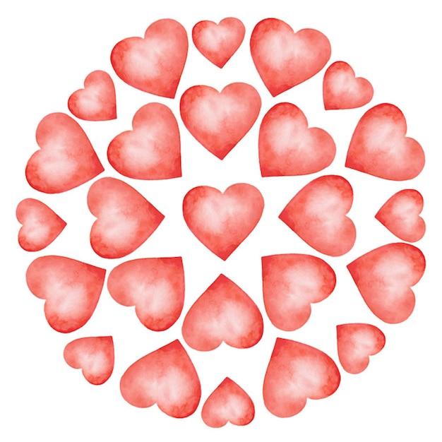 Valentine Heart Watercolor Background