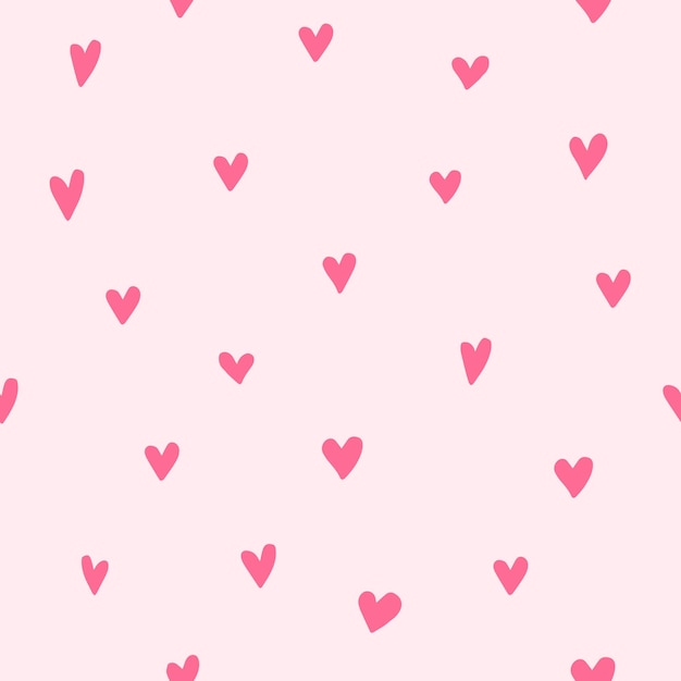 Vector valentine hearts pink seamless pattern background