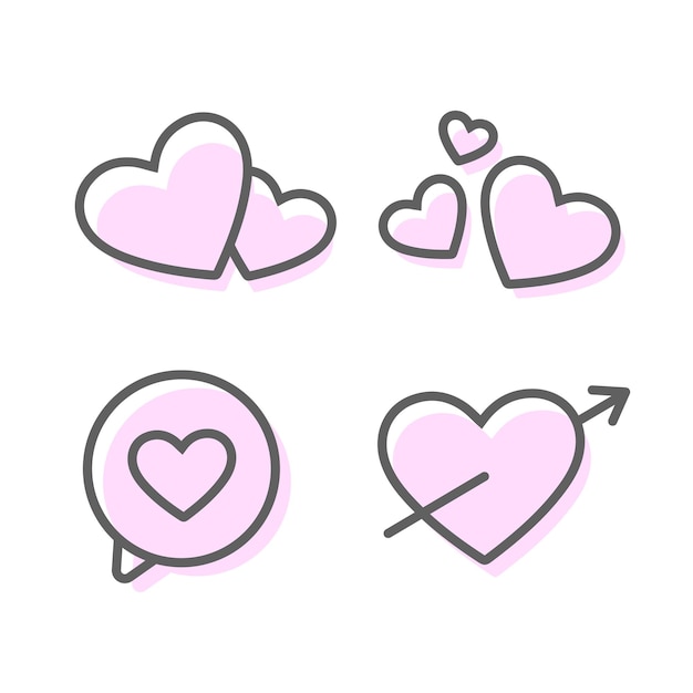 Valentine icon set. Happy Valentine's Day related icon on white background