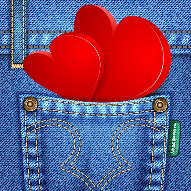 Vettore trama di jeans di san valentino
