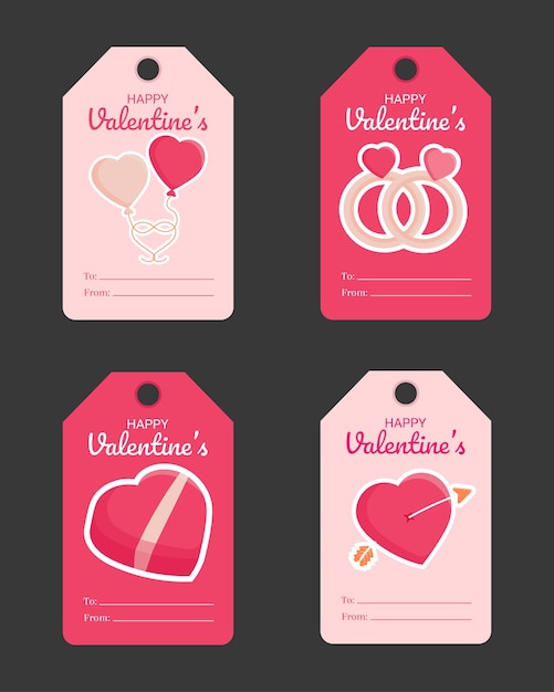 Valentine label collection illustration design