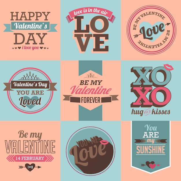 Vector valentine label en typografie