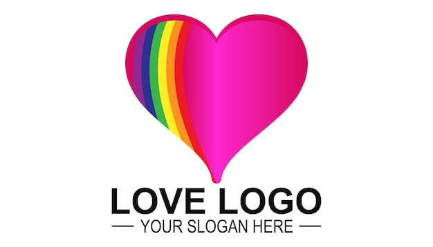 Valentine logo or Heart logo or icon Love logo design