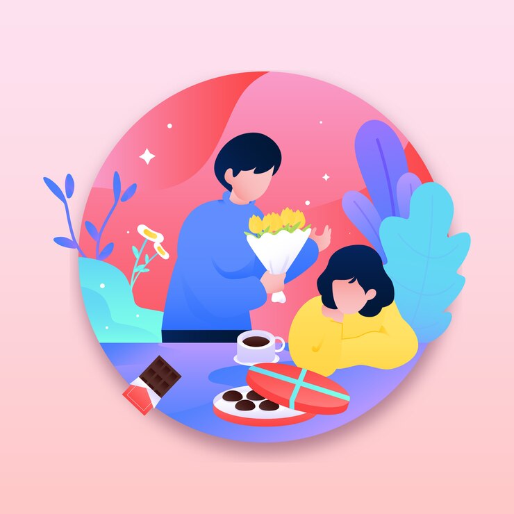 Vector 발렌타인 사랑 커플