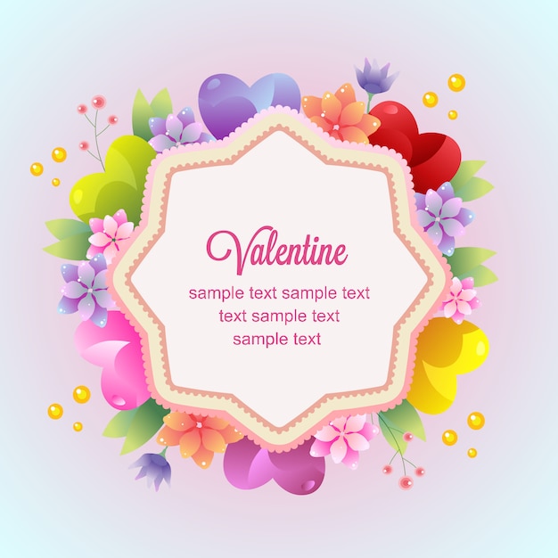 Valentine love heart shape floral