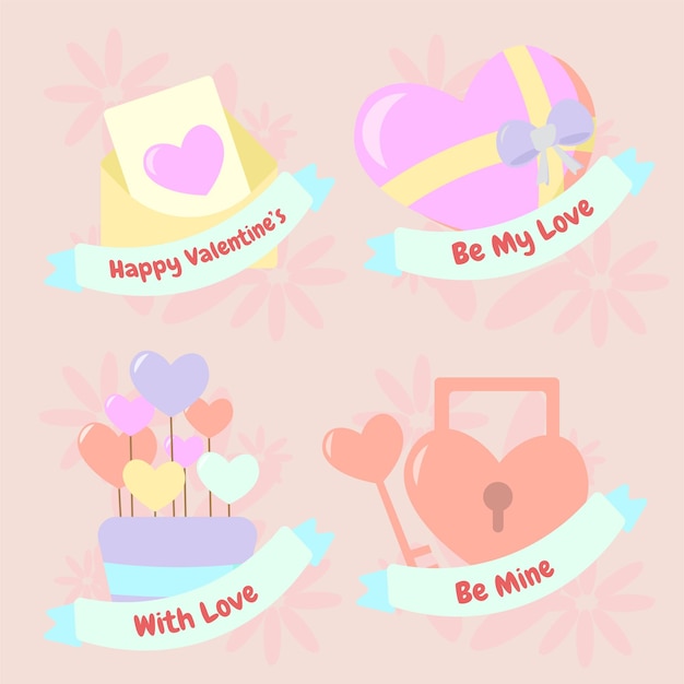 Vector valentine in love illustration package