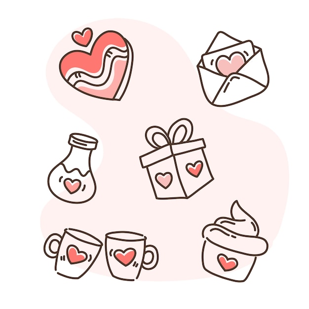 バレンタインデーデザインイベントのバレンタイン愛イラスト